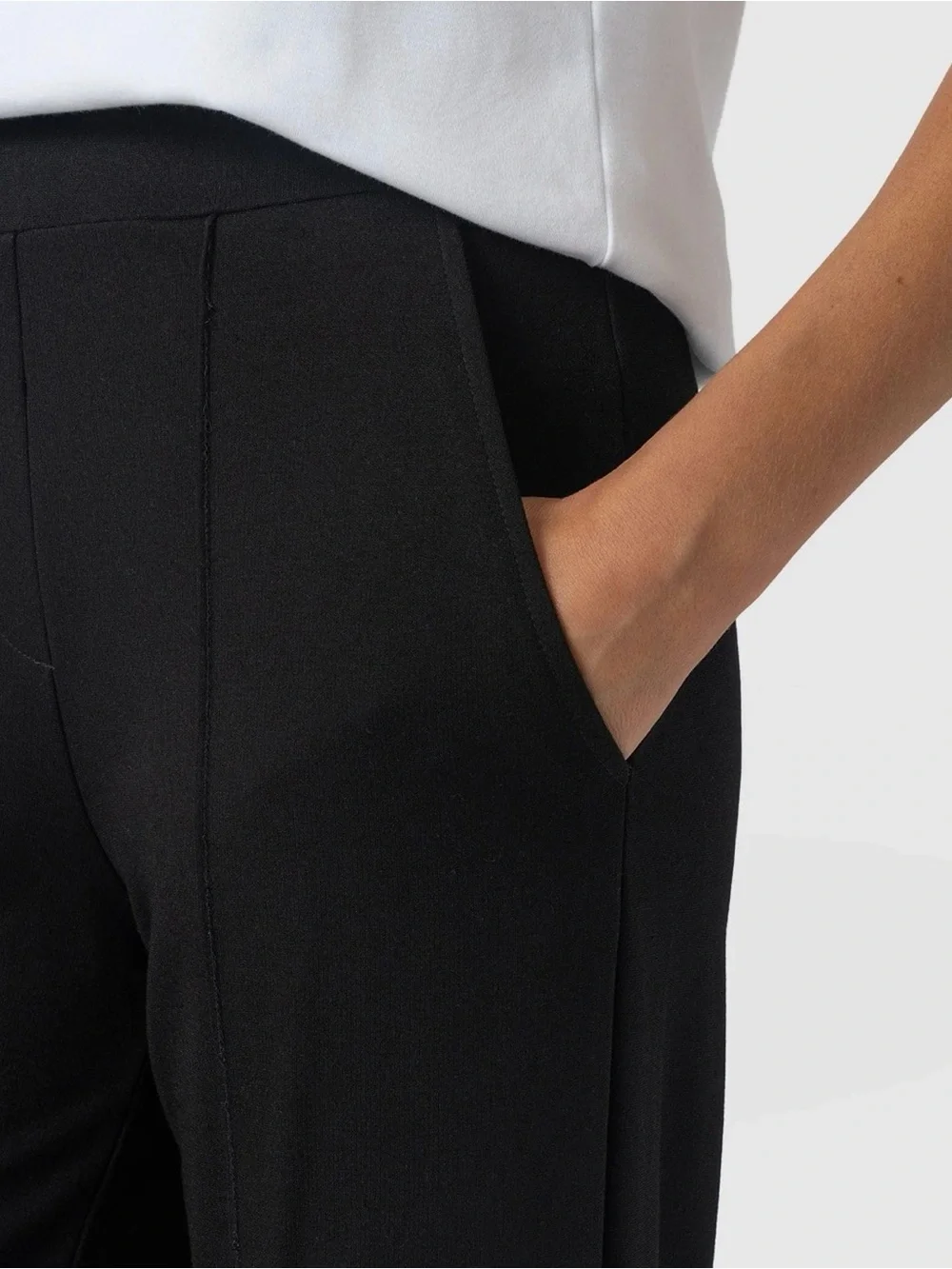 Saint + Sofia The Keller Wide Leg Pant in Black NWT - Picture 3 of 7